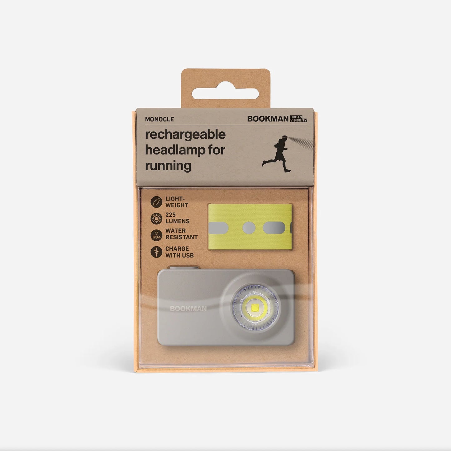 Bookman Urban Visibility Monocle - Award-winning Headlamp, Sand Gray