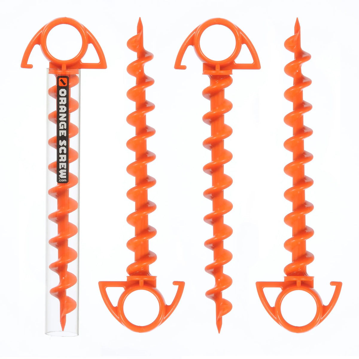 Nite Ize Orange Screw® Ultimate Ground Anchor 4 Pack, Small
