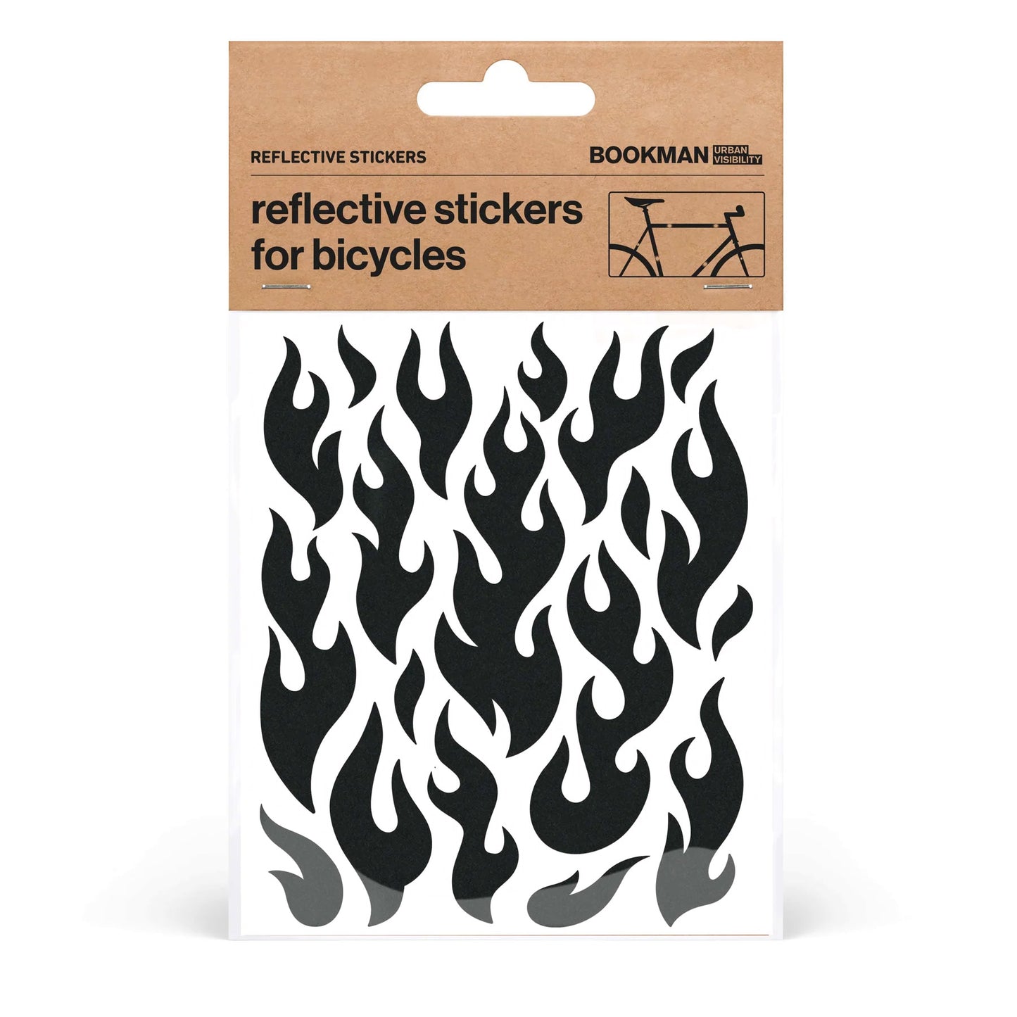 Bookman Urban Visibility Reflective Stickers Flames, Black