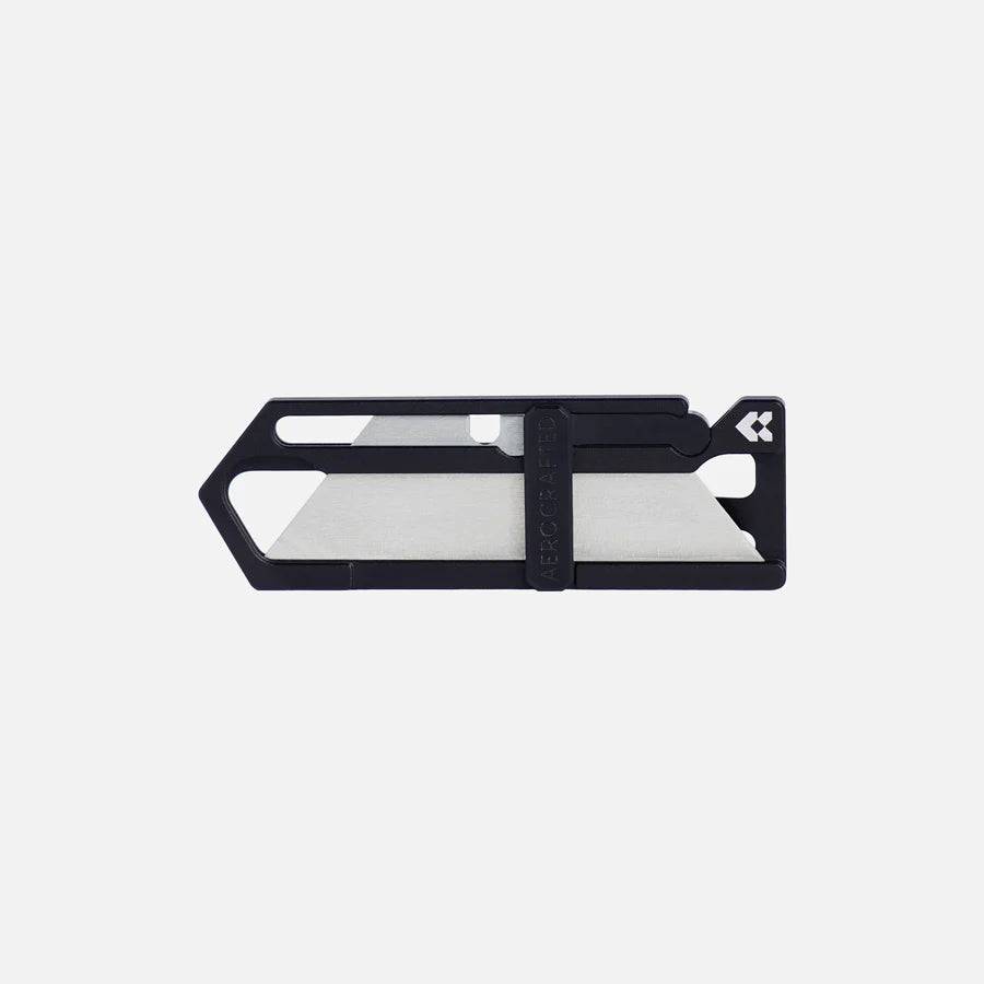 Aerocrafted Sideslip Utility Knife Black Aluminum/Ultem, Right-handed