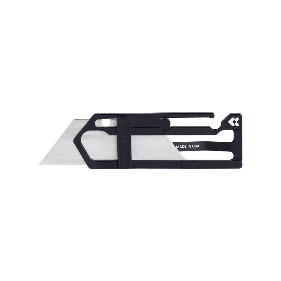 Aerocrafted Sideslip Utility Knife Black Aluminum/Ultem, Right-handed