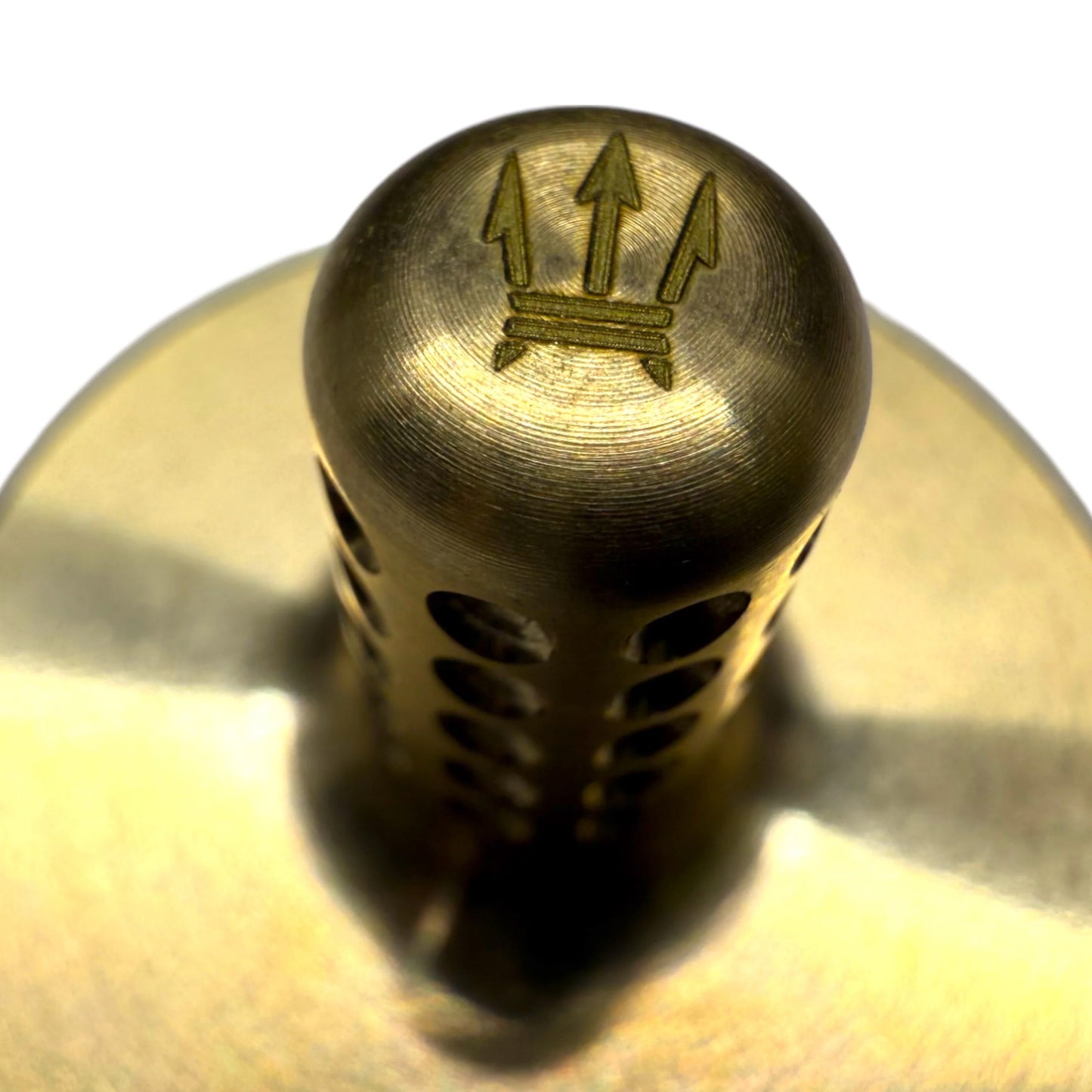 CountyComm Tip Top - Tungsten / Brass - Spinning Top + Delrin Stand by Maratac®