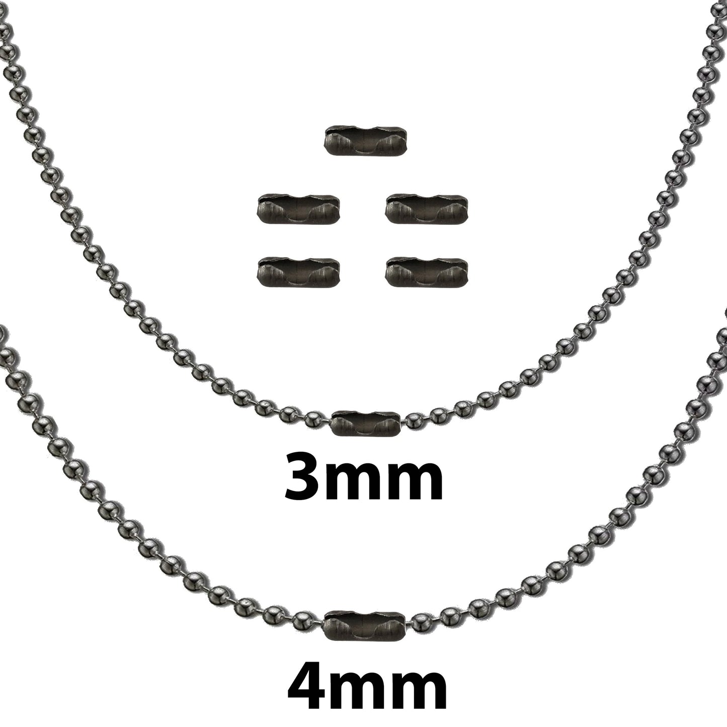 CountyComm Titanium Ball Chain Kit + 5 Clasps (Gen 2), Large