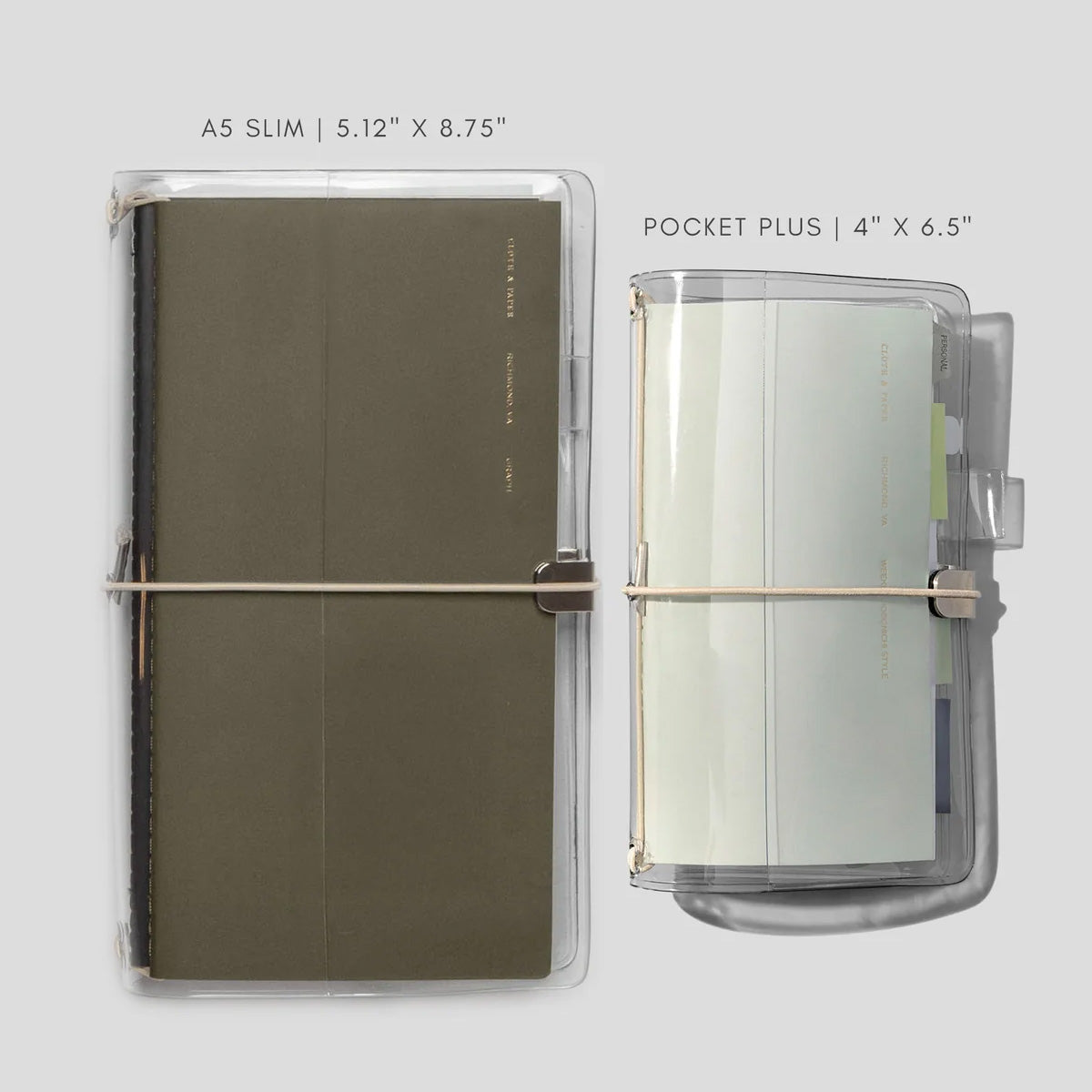 Cloth & Paper Clear Vinyl Travel Notebook Cover, Pocket Plus