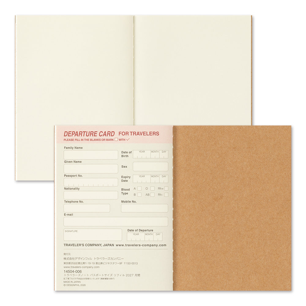 Traveler's Company 2027 Monthly (Passport Size), detalj og bruk