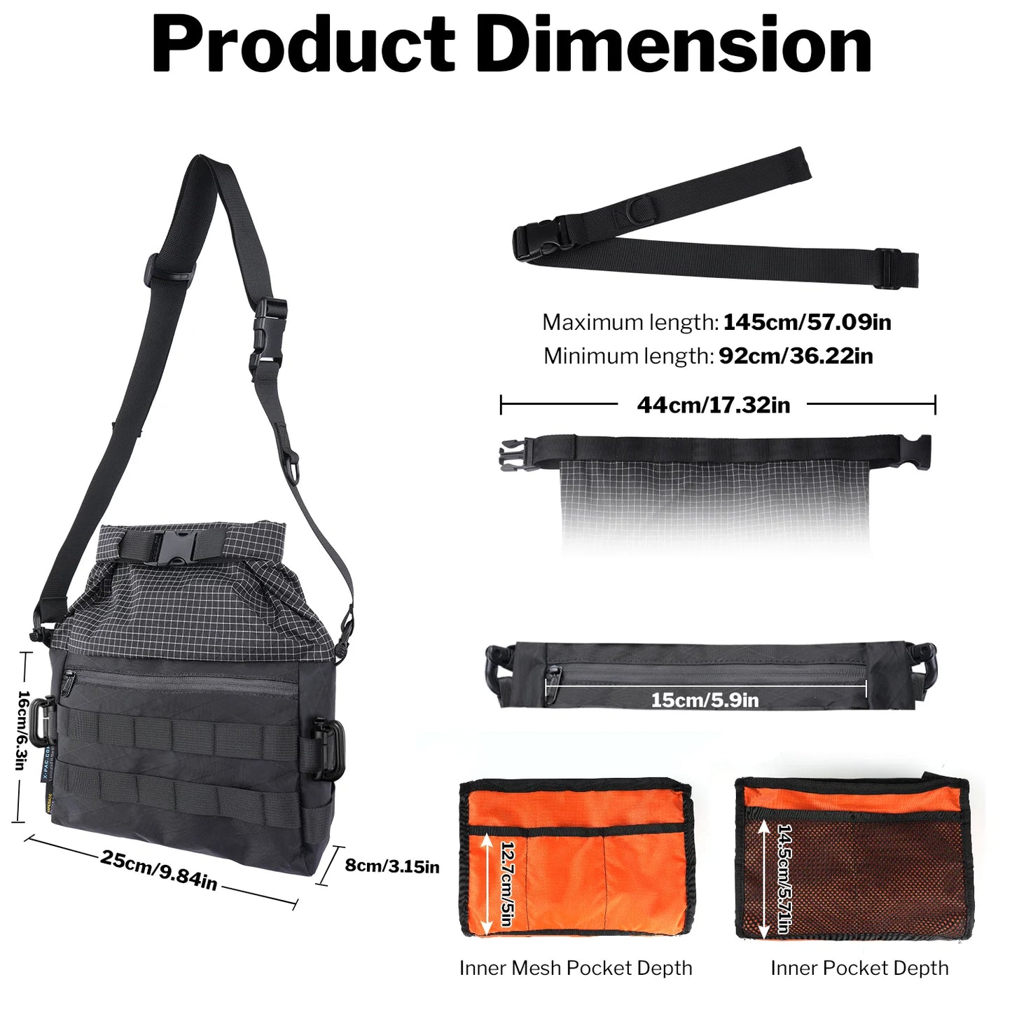 Viperade CHS5 EDC Sling Bag, Black