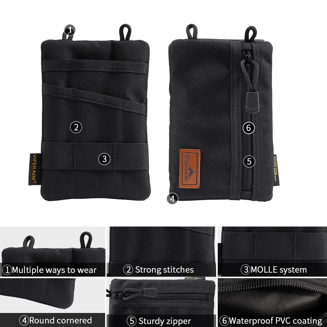 Viperade VE1 EDC Multifunctional Organizer Pouch, Black Camo