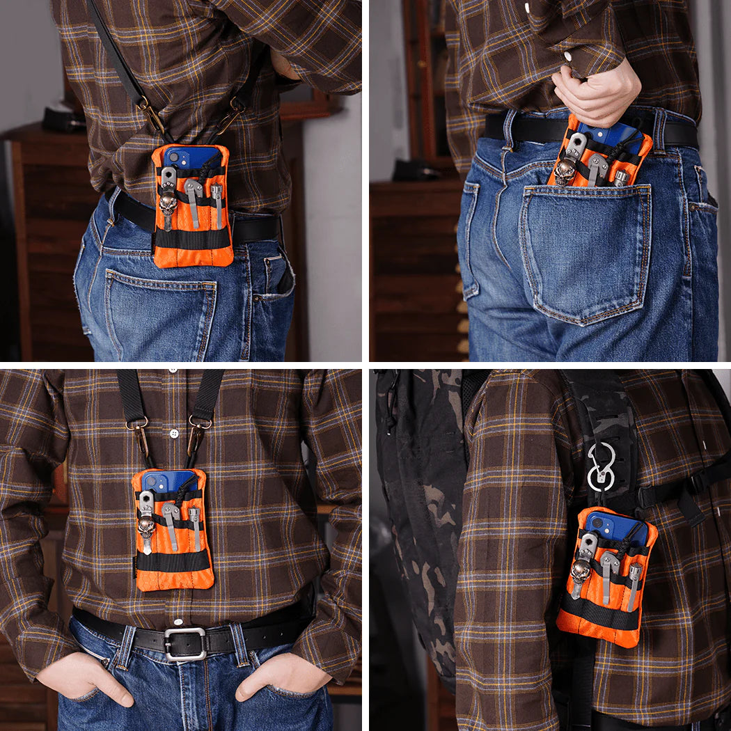 Viperade VE1-P EDC Tool Organizer Pouch with Velcro for Patches, Orange