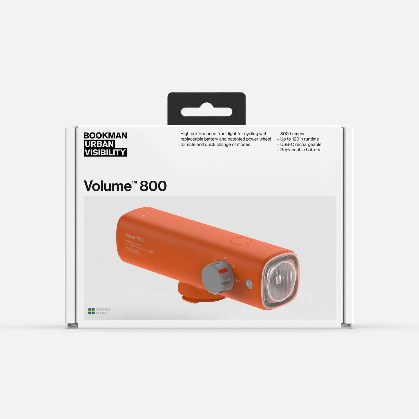 Bookman Urban Visibility Volume™ 800 Bike Light, Orange