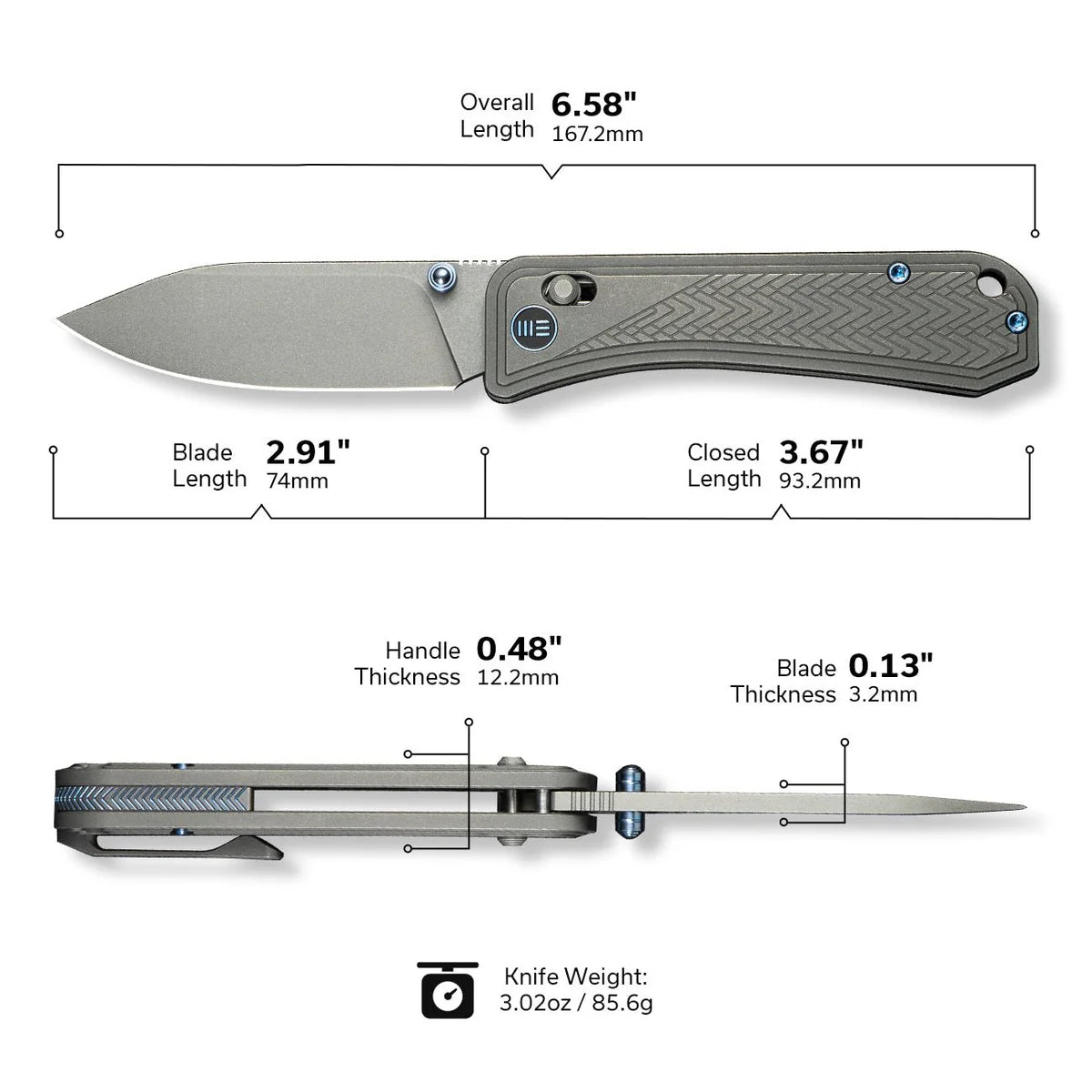 WEKNIFE Bougie Banter, Upscale Art Deco Gray Titanium / Gray Stonewashed