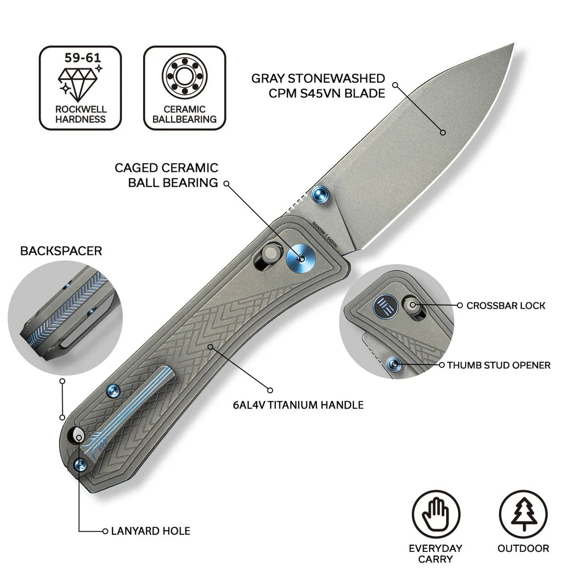 WEKNIFE Bougie Banter, Upscale Art Deco Gray Titanium / Gray Stonewashed