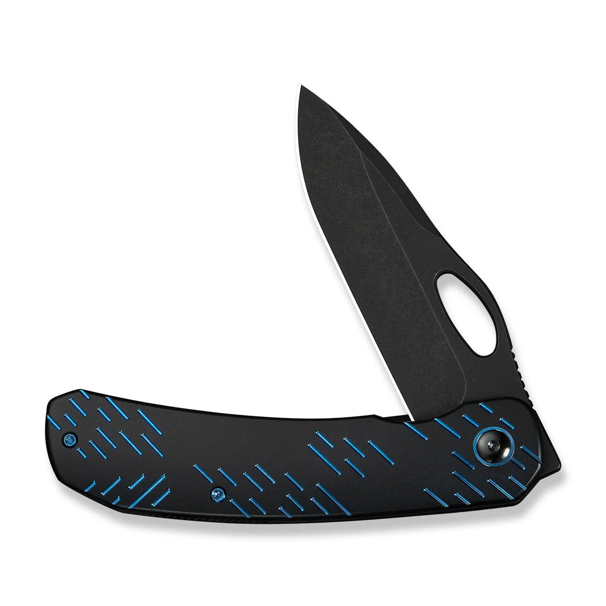 WEKNIFE Inmate, Black Titanium With Blue Raindrops / Black Stonewashed