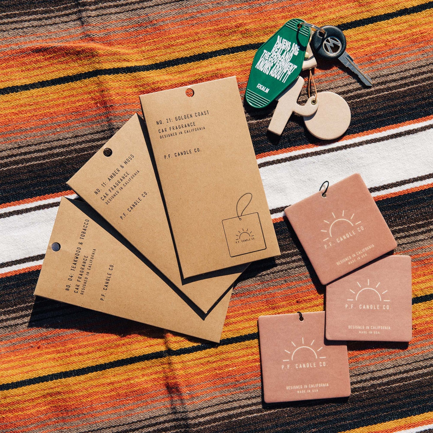 P.F. Candle Co. Car Fragrance, NO. 04 Teakwood & Tobacco