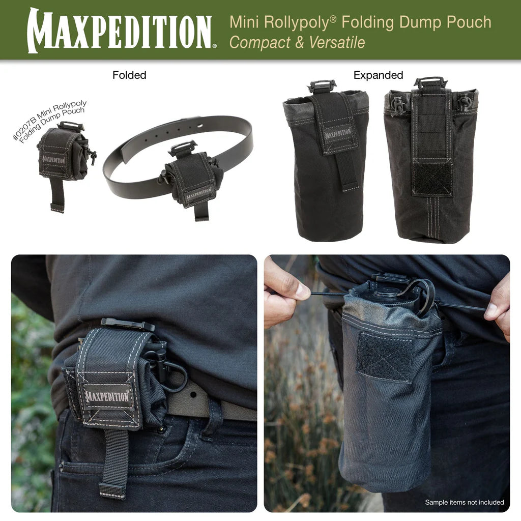Maxpedition Mini Rollypoly Folding Dump Pouch, Black