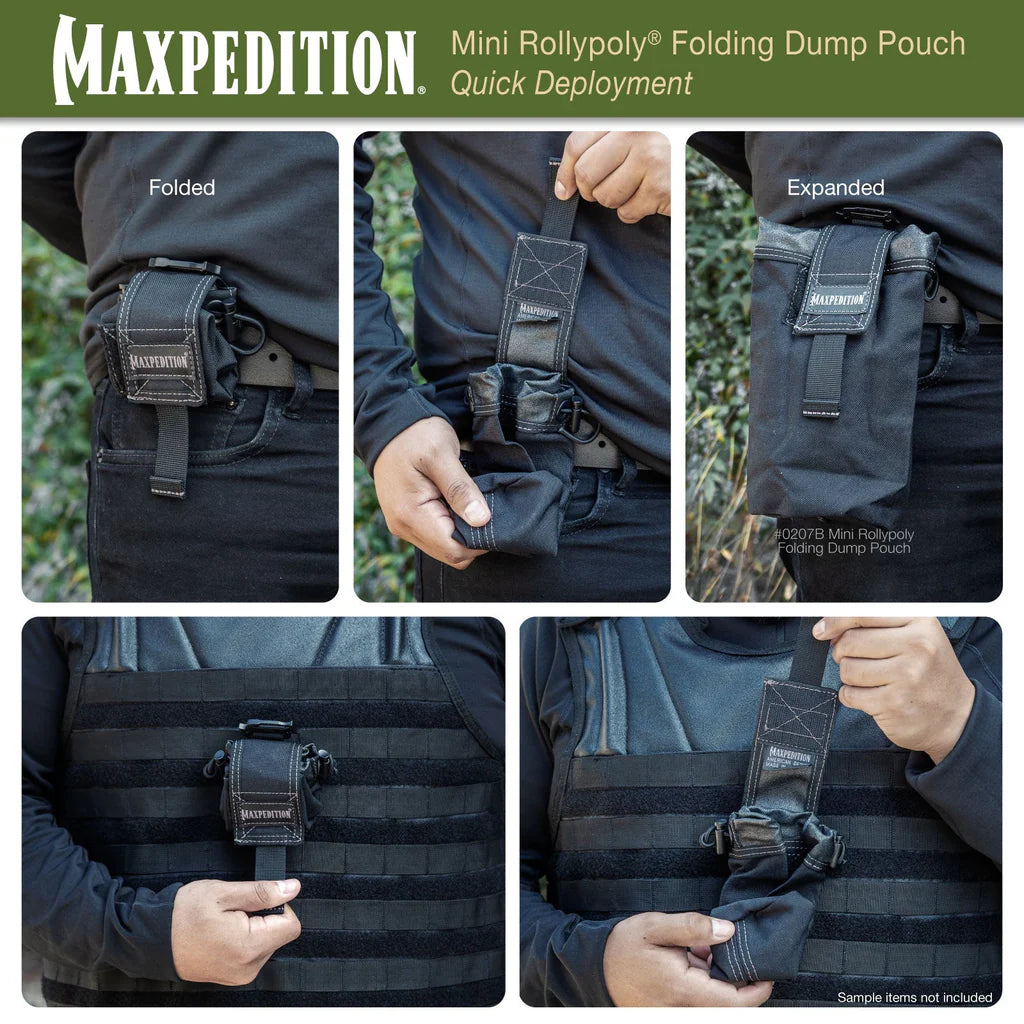 Maxpedition Mini Rollypoly Folding Dump Pouch, Black