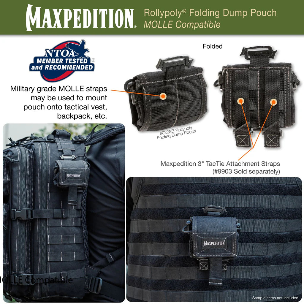 Maxpedition Rollypoly MM Folding Dump Pouch, Khaki