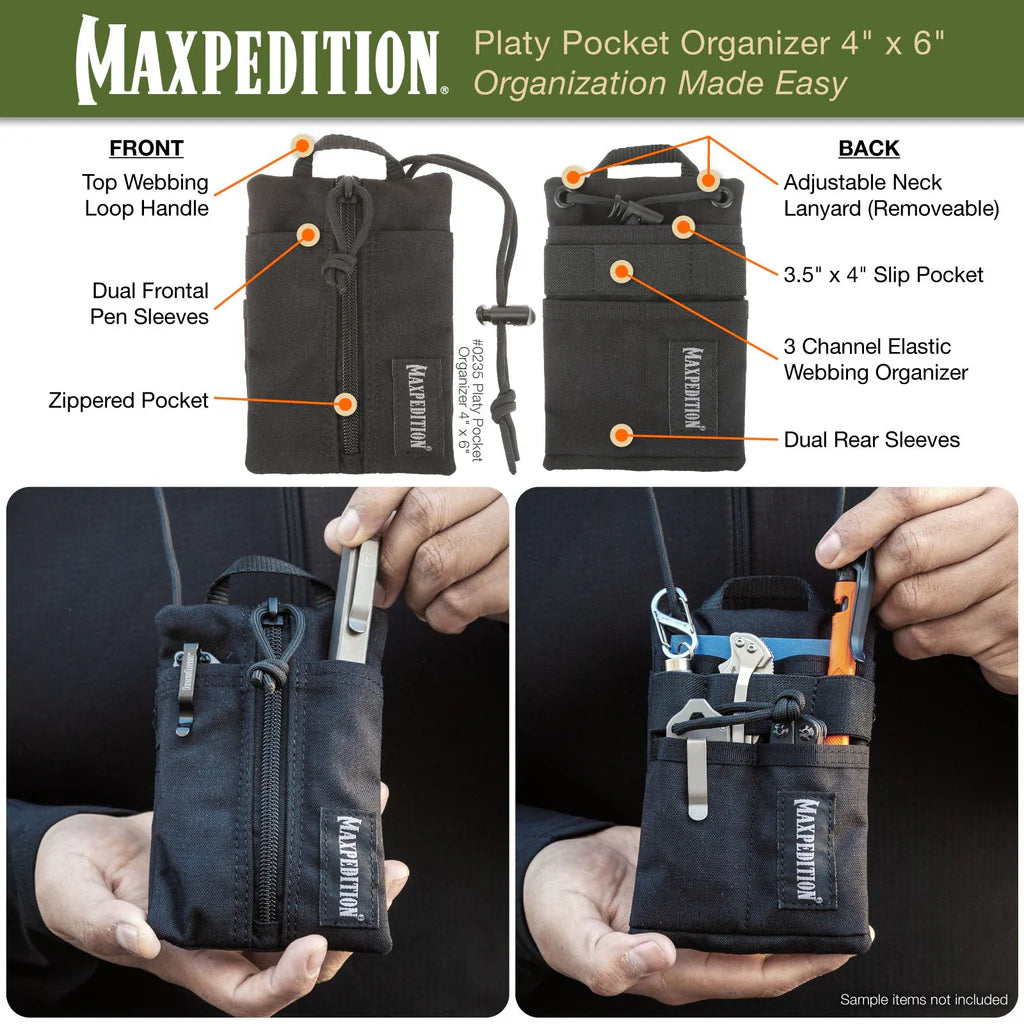 Maxpedition Platy Pocket Organizer 4" x 6", Black
