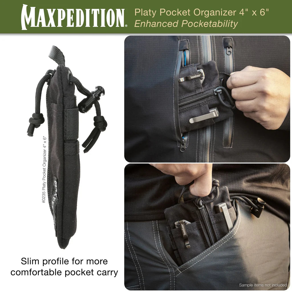 Maxpedition Platy Pocket Organizer 4" x 6", Black