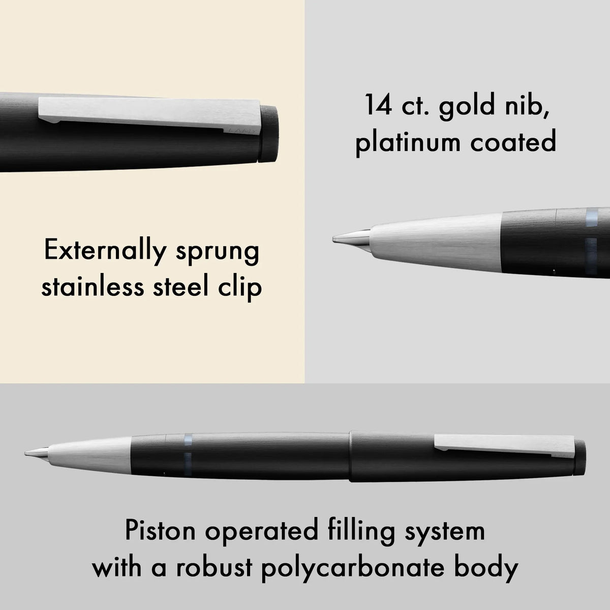 LAMY 2000 Fountain Pen Black, Medium