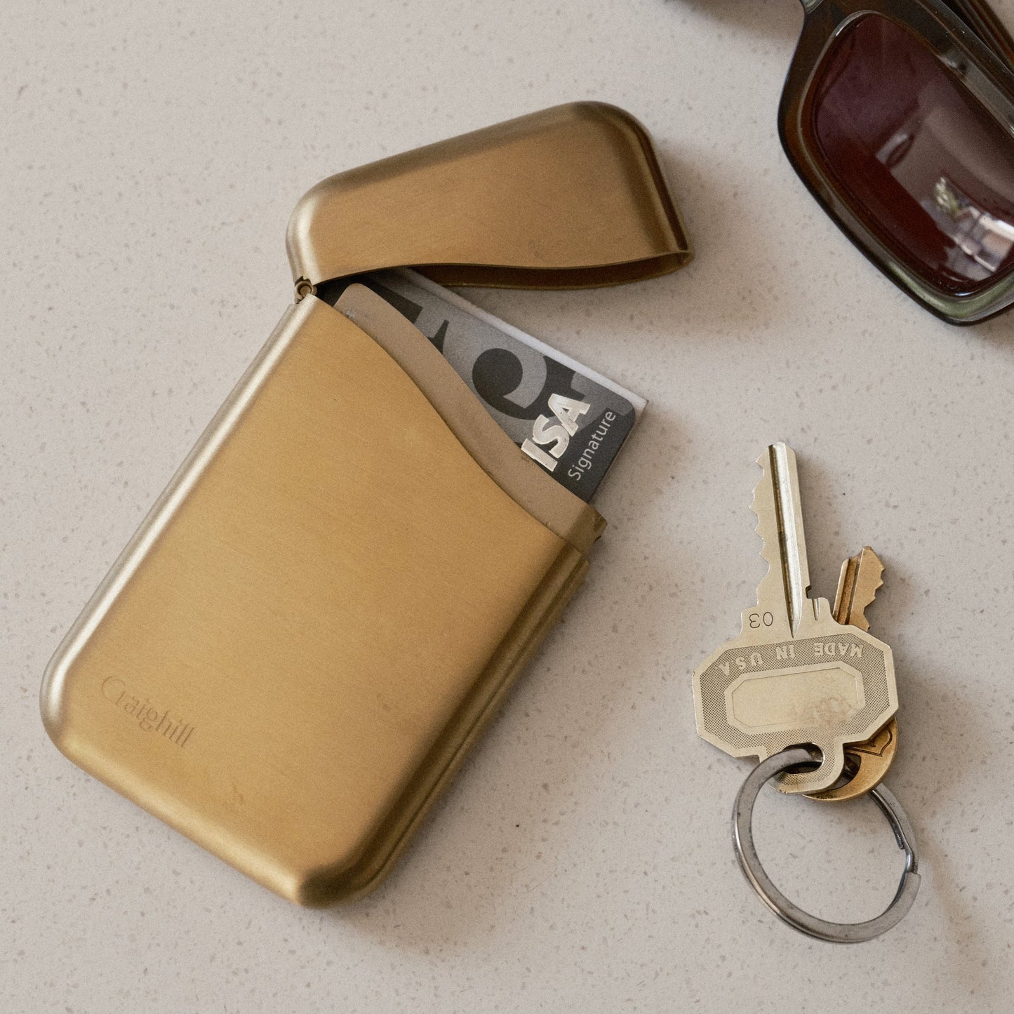 Craighill Summit Card Case, Vapor Brass