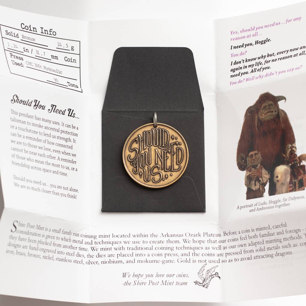Shire Post Mint Labyrinth Should You Need Us Necklace, Charm Only