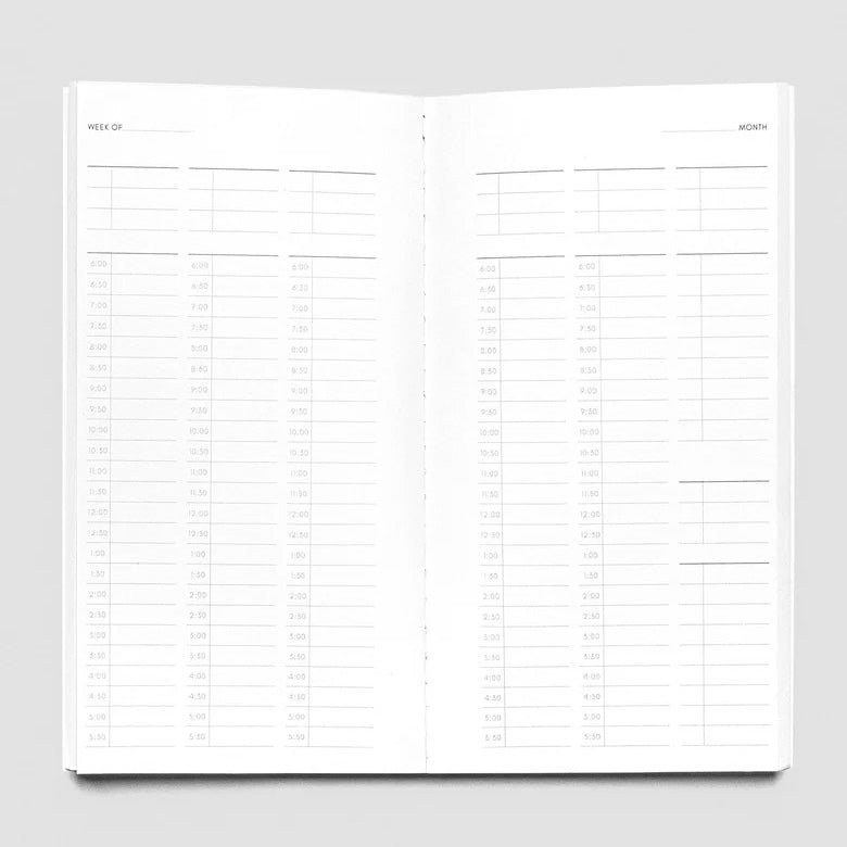 Cloth & Paper Travel Notebook Pocket Plus, 30 Minute Time Block Bordeaux