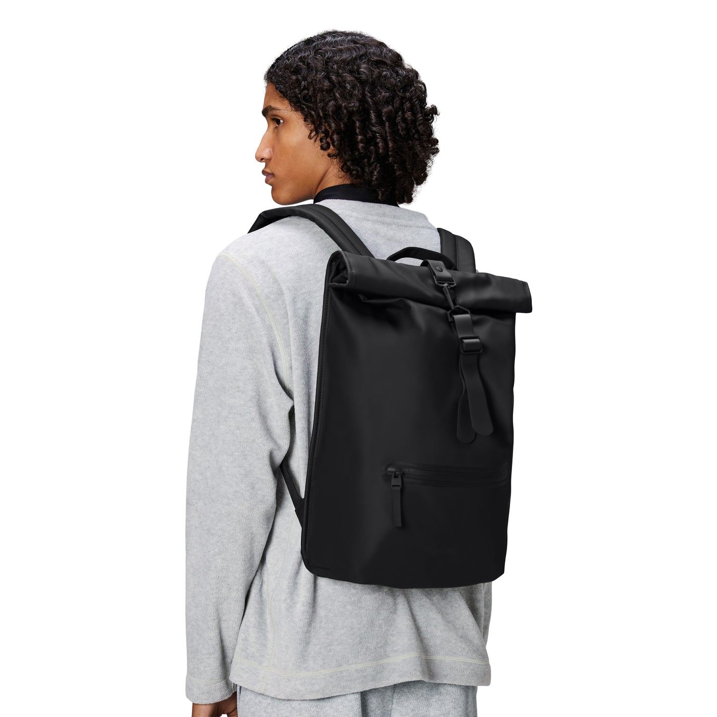 Rains Rolltop Rucksack, Black