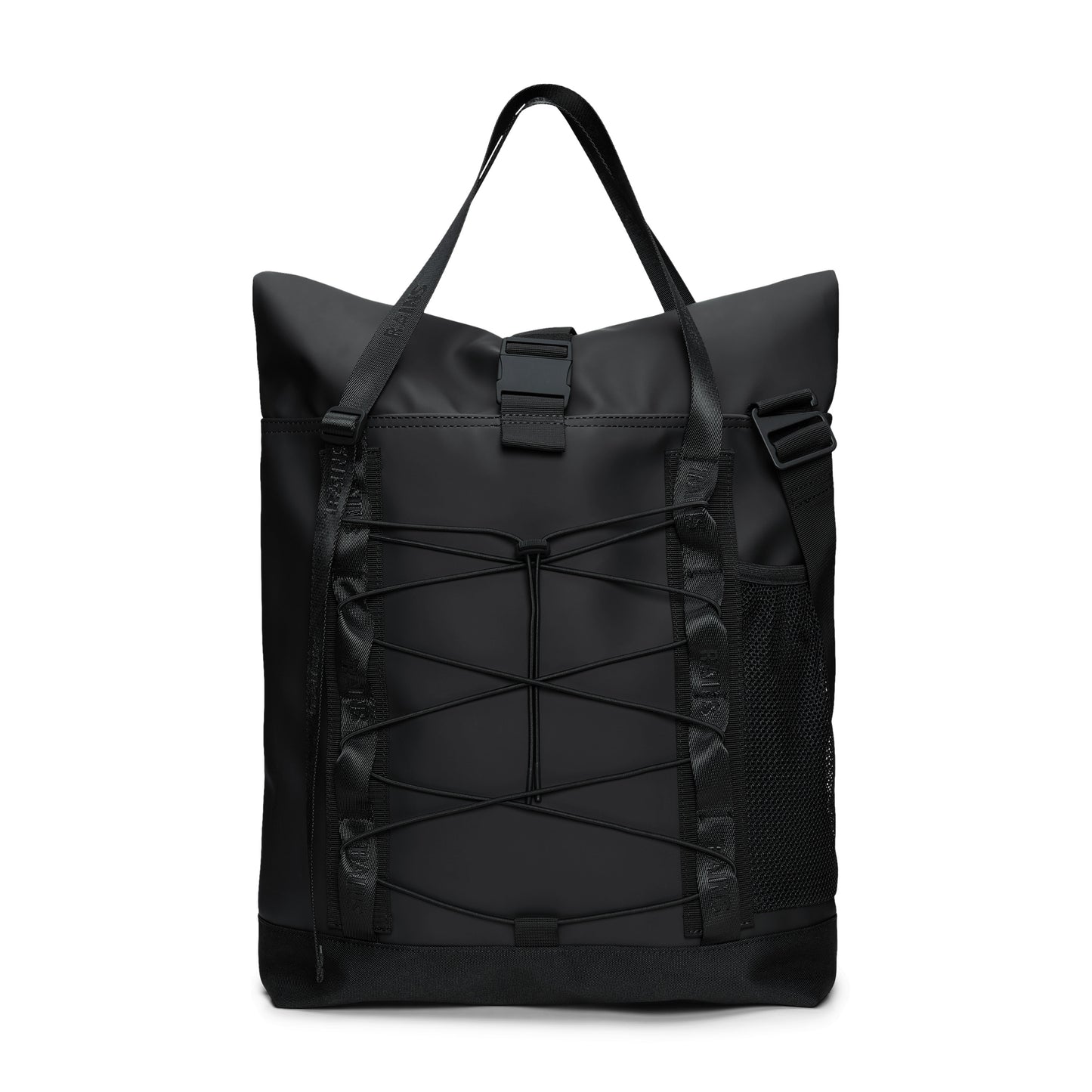 Rains Trail Rolltop Tote Bag, Black