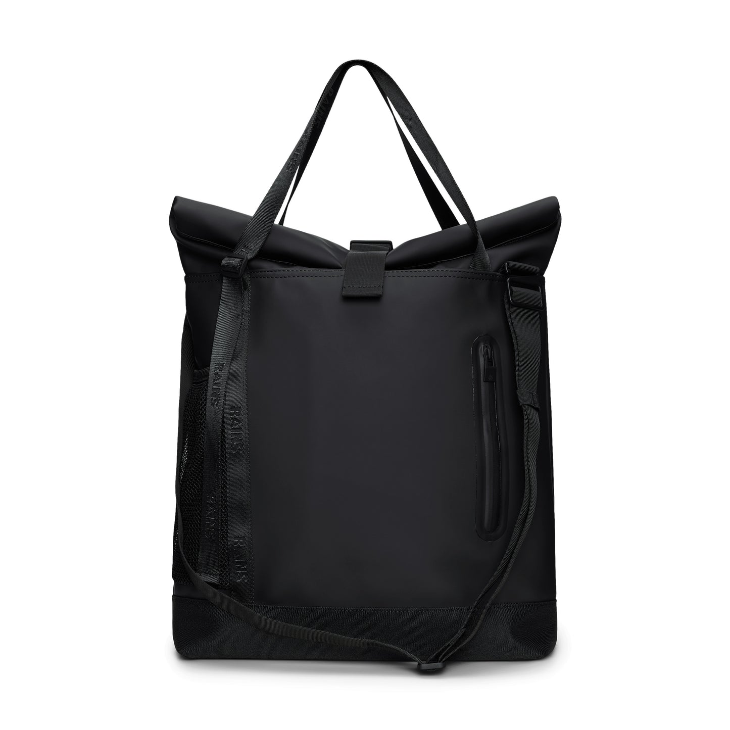 Rains Trail Rolltop Tote Bag, Black
