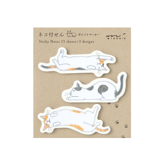 Midori Sticky Notes, Point Cat Stretching Out