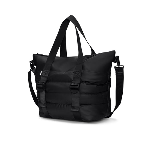 Rains Puffer Mix Tote Bag Mini, Black