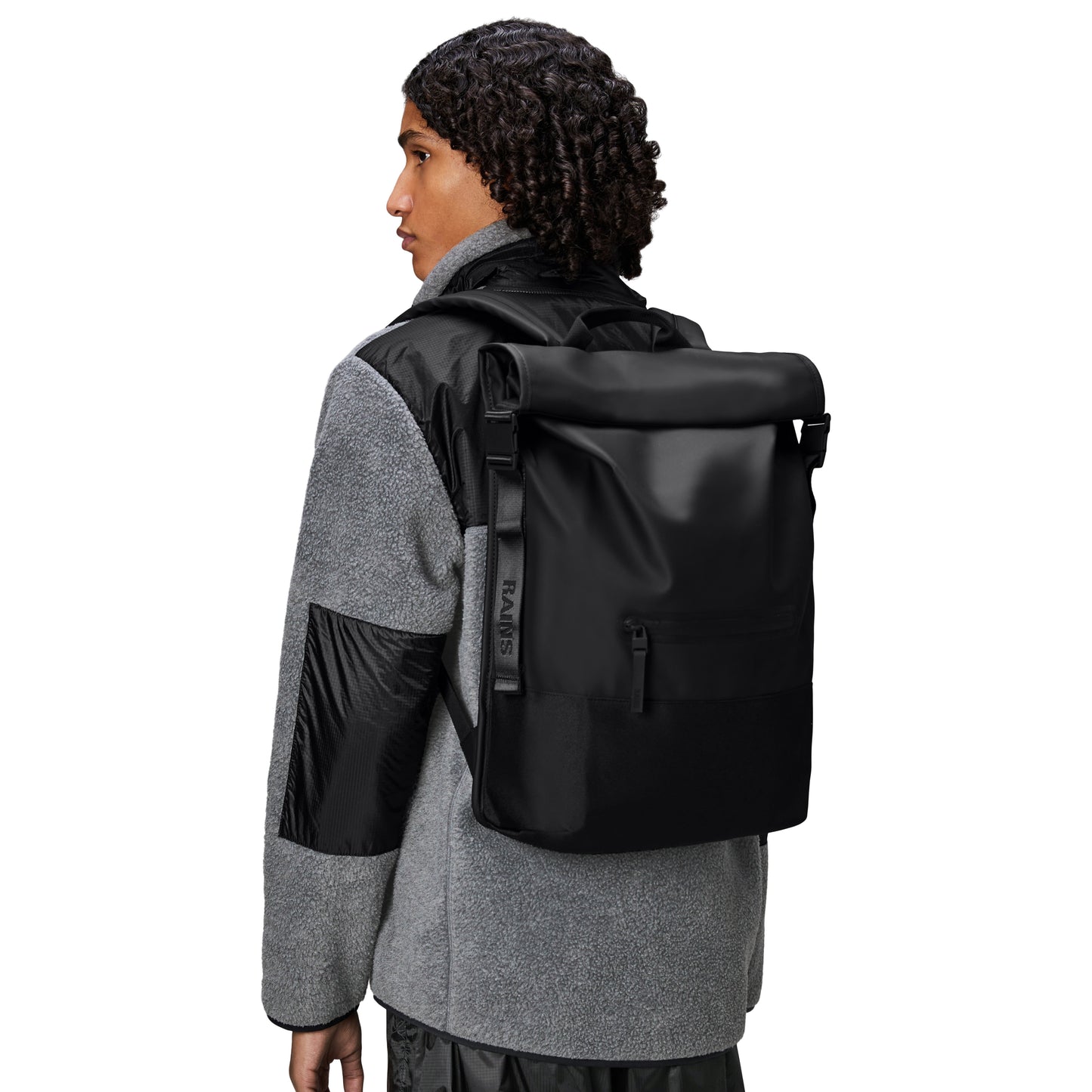 Rains Trail Rolltop Backpack, Black