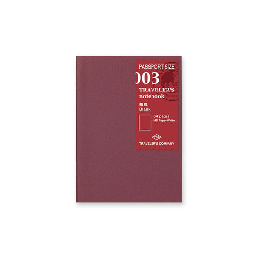 Traveler's Company 003. Blank Notebook Refill, Passport Size