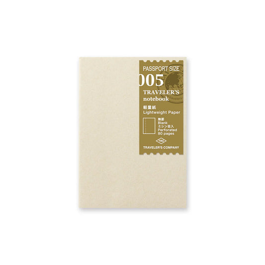 Traveler's Company 005 Lightweight Paper Notebook Refill, Passport Size