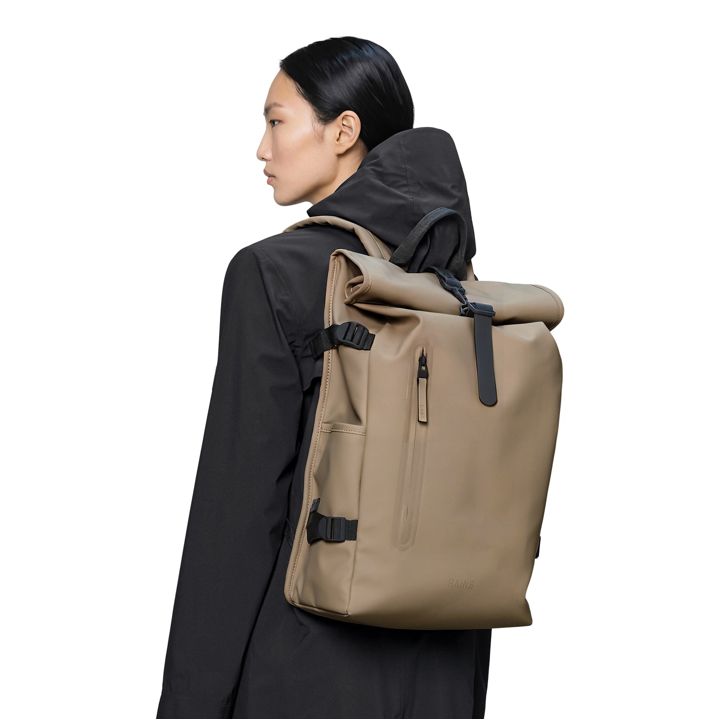 Rains Rolltop Rucksack Large, Beige