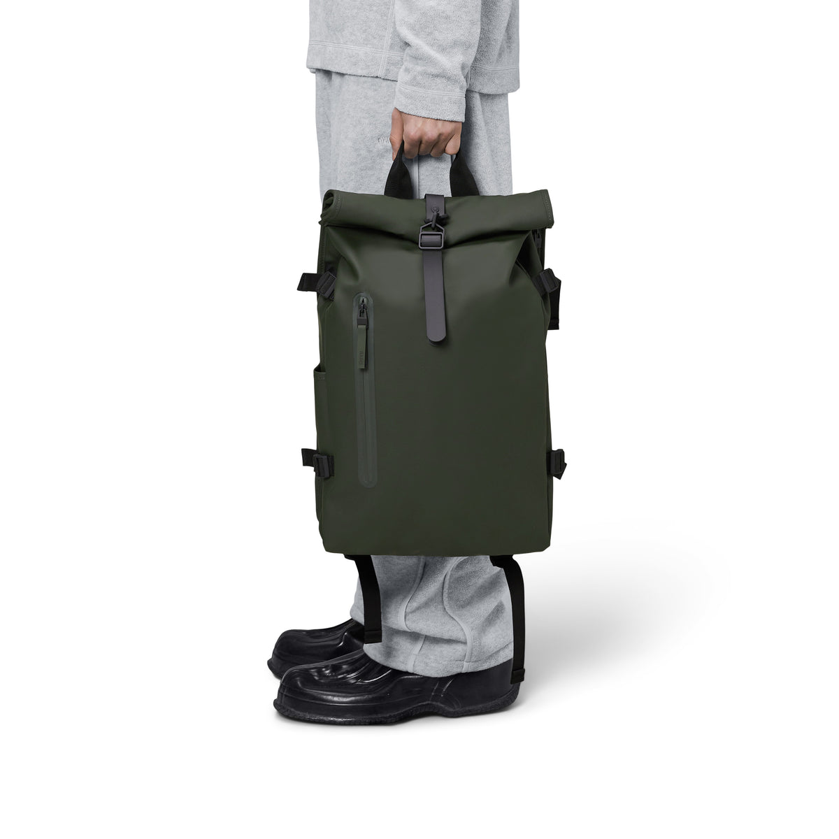 Rains Rolltop Rucksack Large, Green – Goodnotes.no