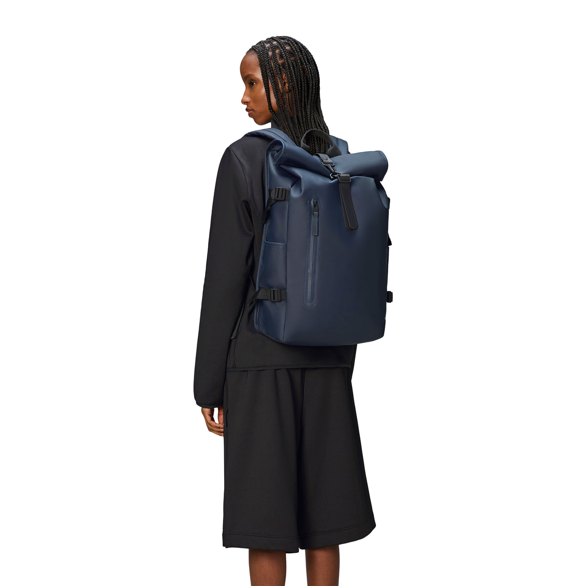 Rains Rolltop Rucksack Large, Navy – Goodnotes.no