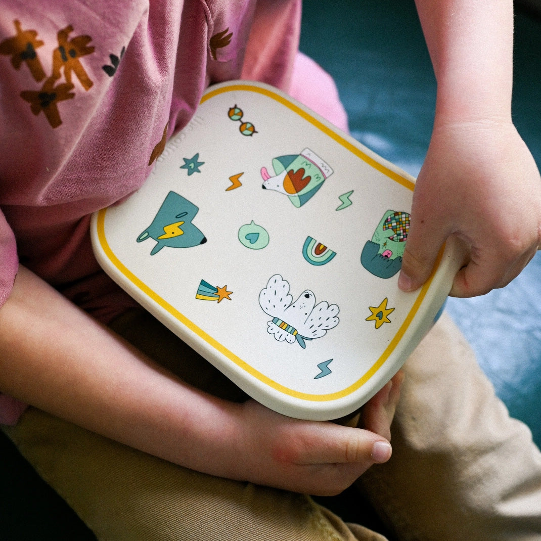 The Cotton Cloud Stainless Steel Lunchbox with Removable Compartments, Funky Dogs