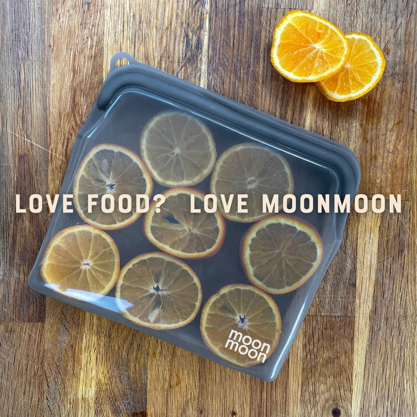 Moonmoon Reusable Silicone Freezer Bags L Slim Pouch 900ml Set of 2, Grey