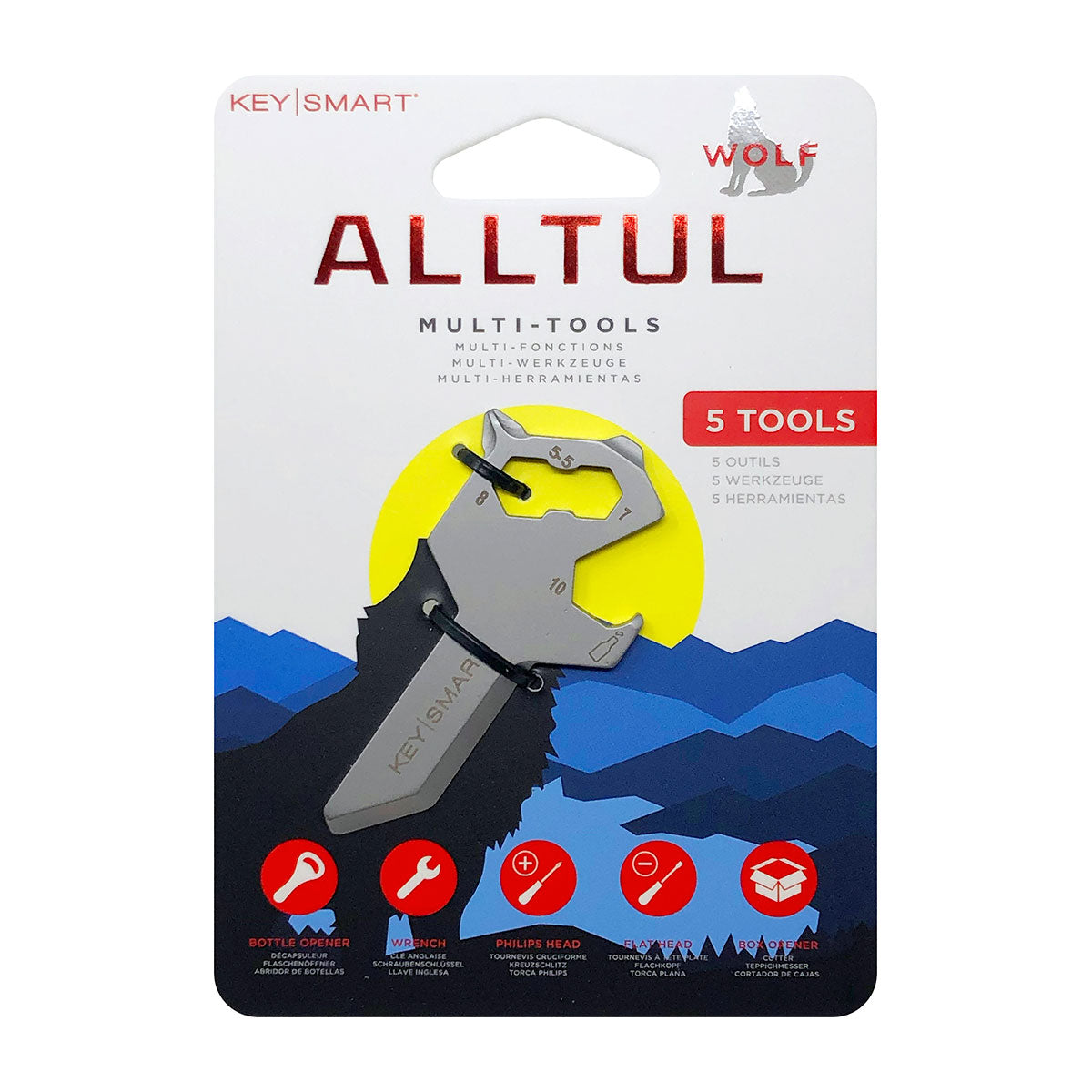 KeySmart® AllTul Multi-Tool Stainless Steel, Wolf