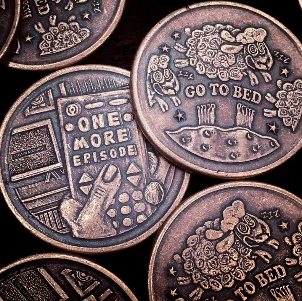 Shire Post Mint One More Episode / Go to Bed Decision Maker Coin