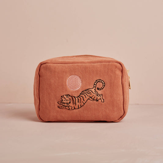 Cai & Jo Corduroy Makeup Bag, Dusty Pink