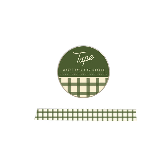 Ruff House Print Shop Washi Tape, Green Gingham