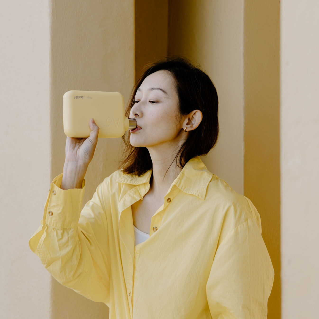 Memobottle™ A6 Stainless Steel 500ml, Butter Yellow