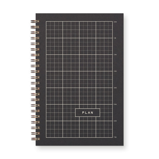 Ruff House Print Shop Ruler Grid Planner Journal, Peppercorn