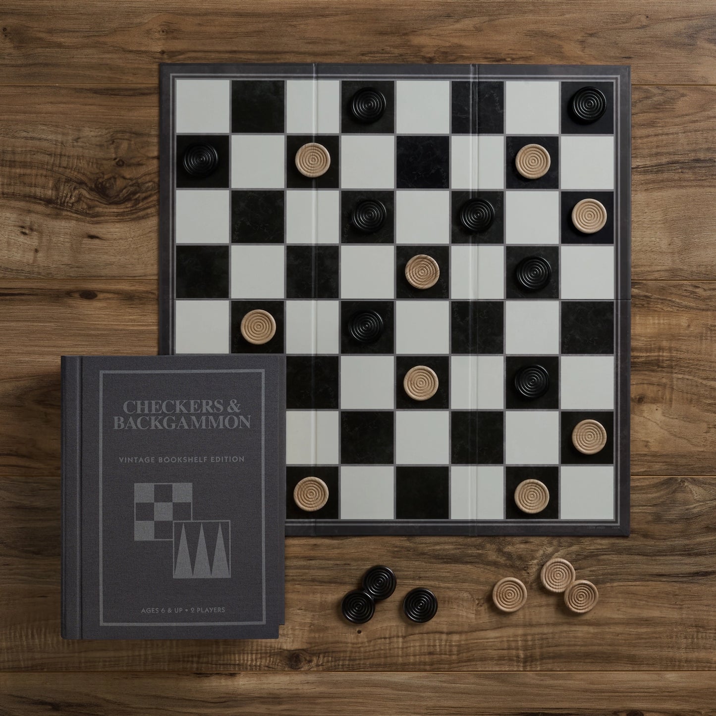 WS Game Company Vintage Bookshelf Edition, Checkers & Backgammon