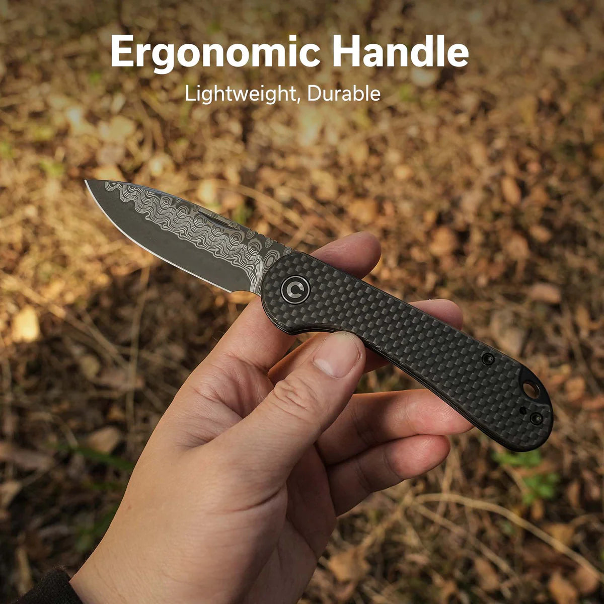 Civivi Elementum Slip Joint, Twill Carbon Fiber / Damascus