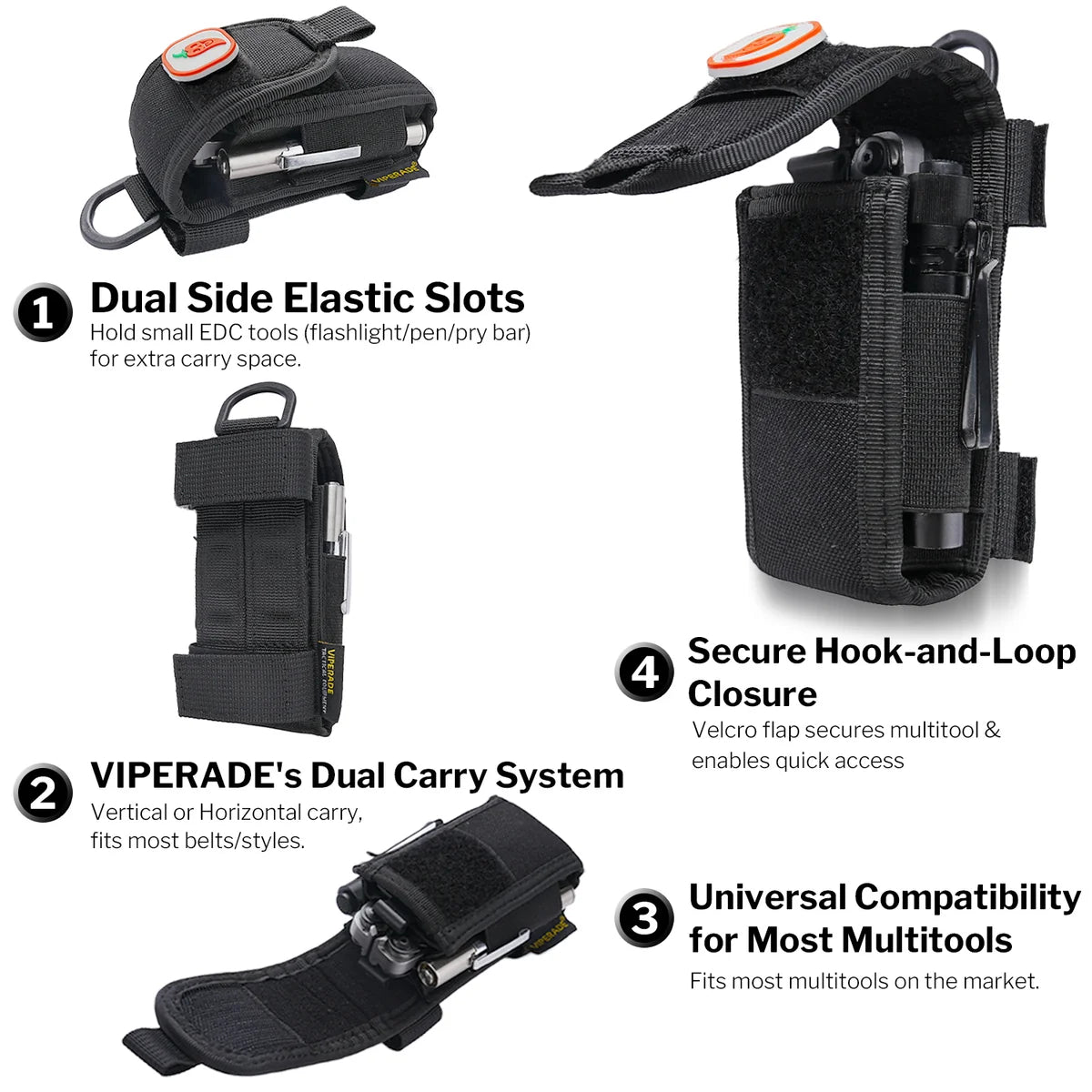 Viperade CHA9 Universal Multitool Sheath, Black