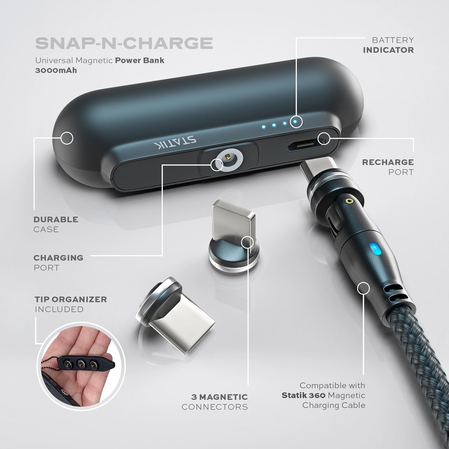 Statik Snap-N-Charge Universal Power Bank