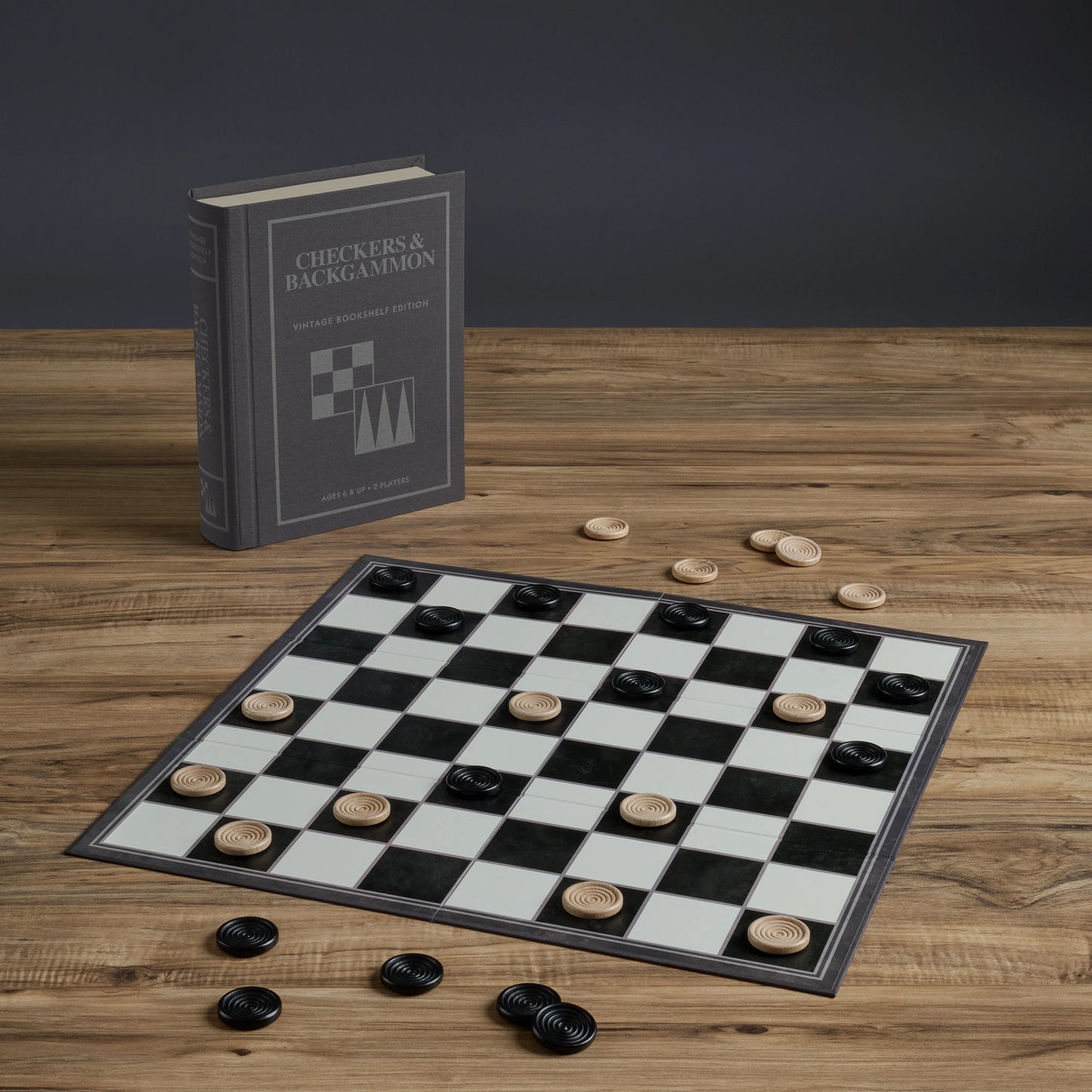 WS Game Company Vintage Bookshelf Edition, Checkers & Backgammon